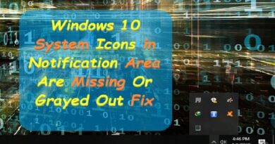Windows 10 System Icons in Notification Area error
